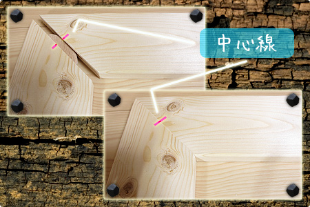 ビスケットジョイナーのコーナー平面継ぎ方