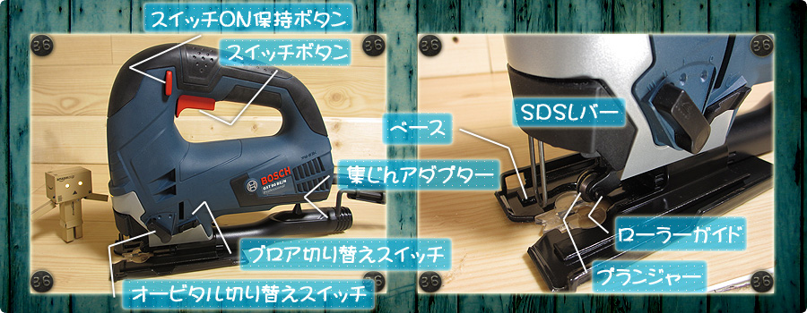 ジグソー(GST90BE/N)の各部名称